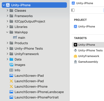 Unity iOS Xcode 프로젝트 구조