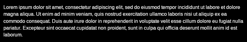 Figure 3: Example of dark mode rendering of text.