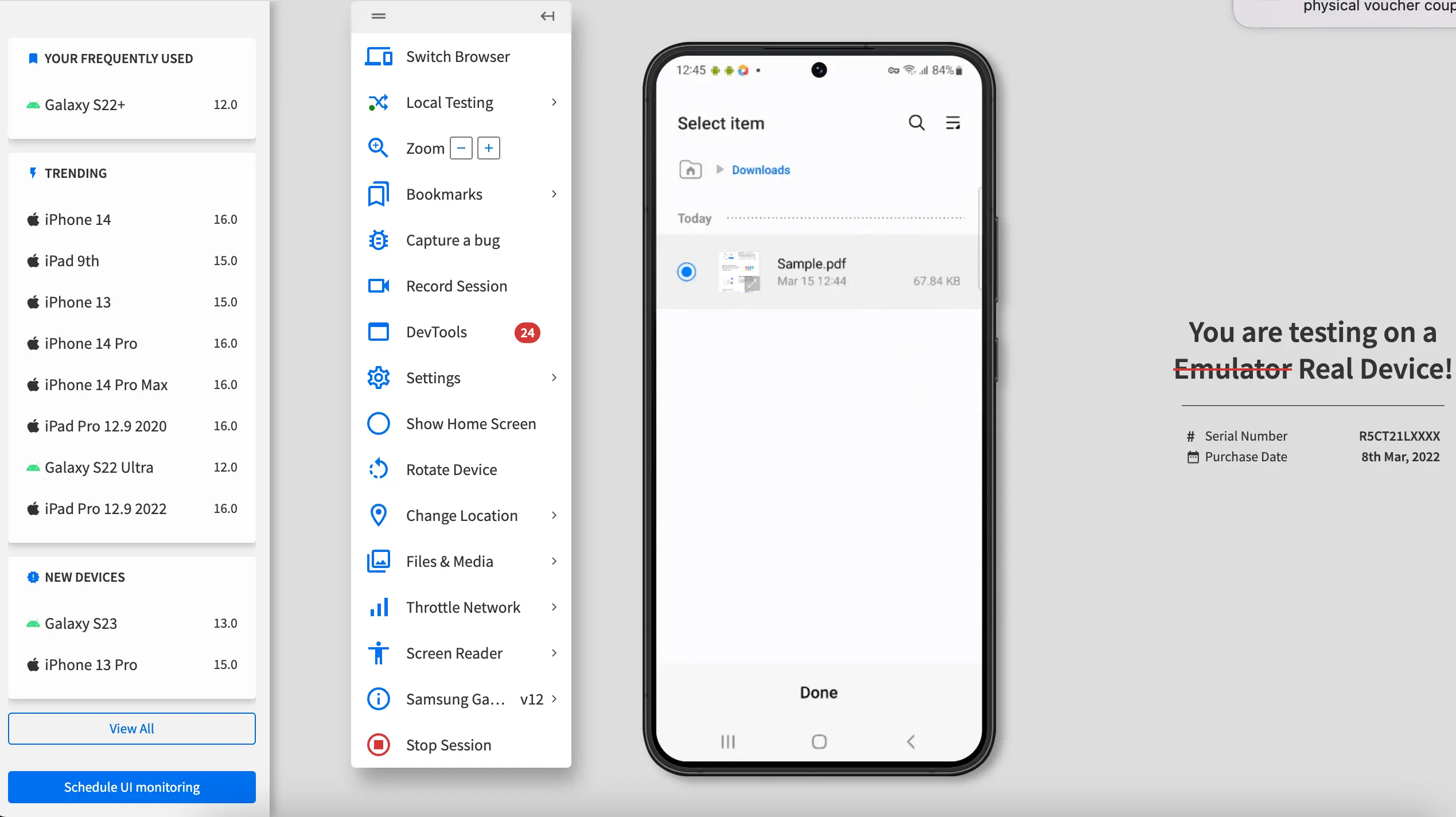 Select your uploaded file and click Done