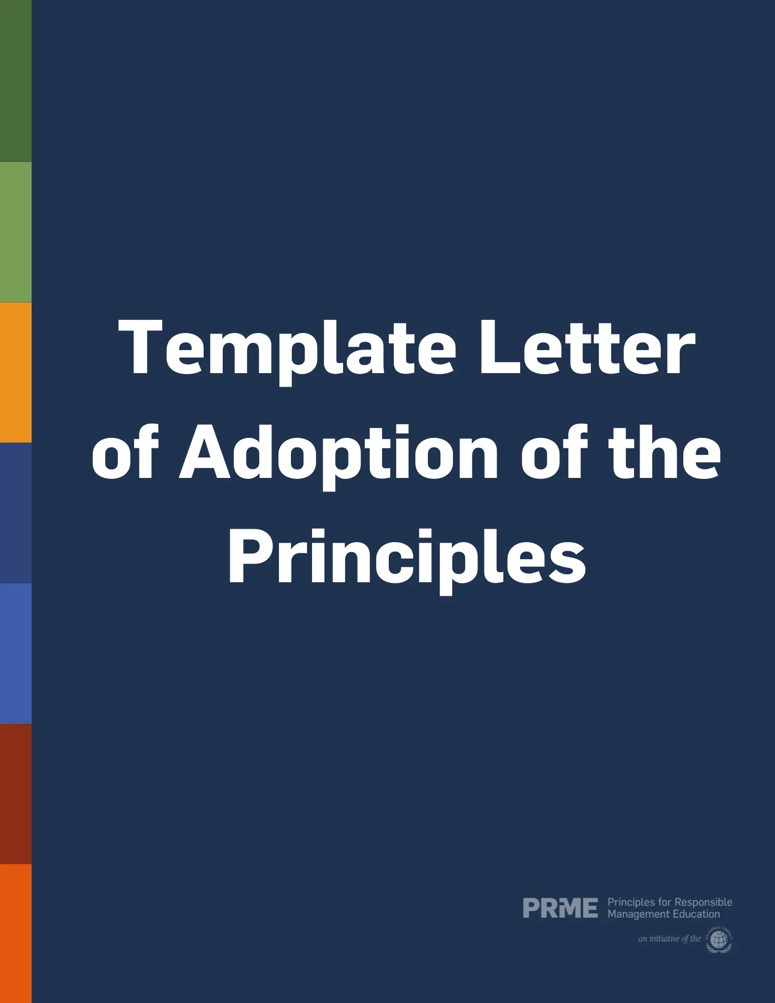 Template Letter of Adoption of the Principles