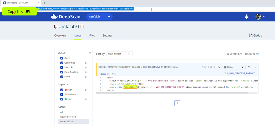 Issue Link: Copy the URL