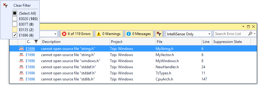 errorlist-filtering