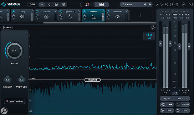 Overzealous mix bus limiting can now, within reason, be undone using the new Unlimiter module.