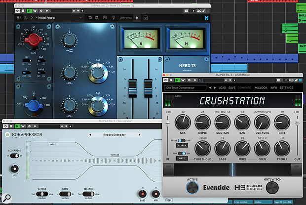 Korvpressor, Need 73 and Crushstation took care of my track‑level dynamics, EQ and saturation requirements.
