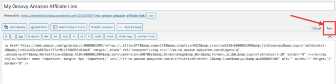 WP 管理画面の Amazon アフィリエイトリンク