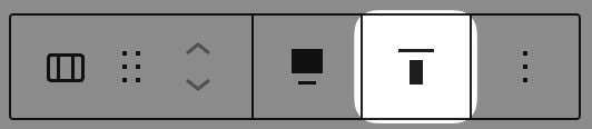 The vertical alignment option is highlighted. It looks like a horizontal line with a solid rectangle underneath.