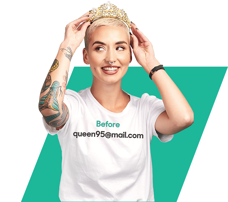 before: woman wearing crown