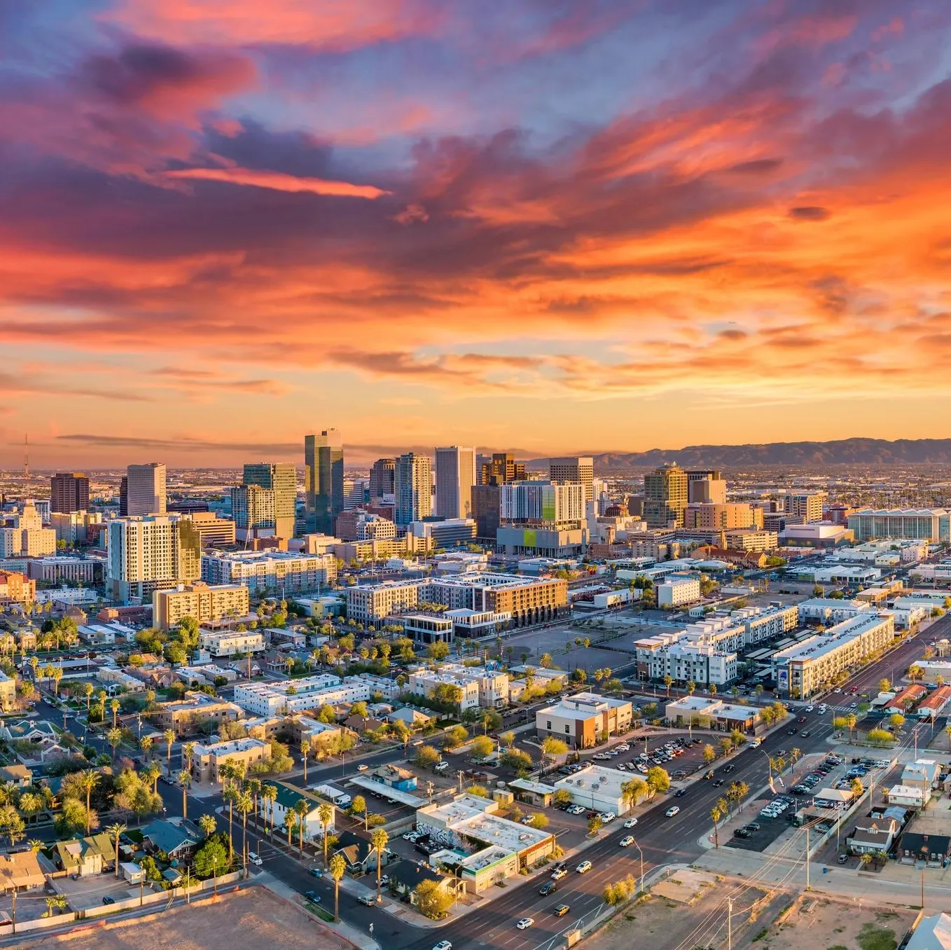 Phoenix, Arizona, USA Downtown Skyline Aerial