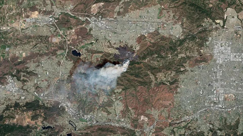 Satellite Imagery Of The Sandy Fire In The Simi Valley