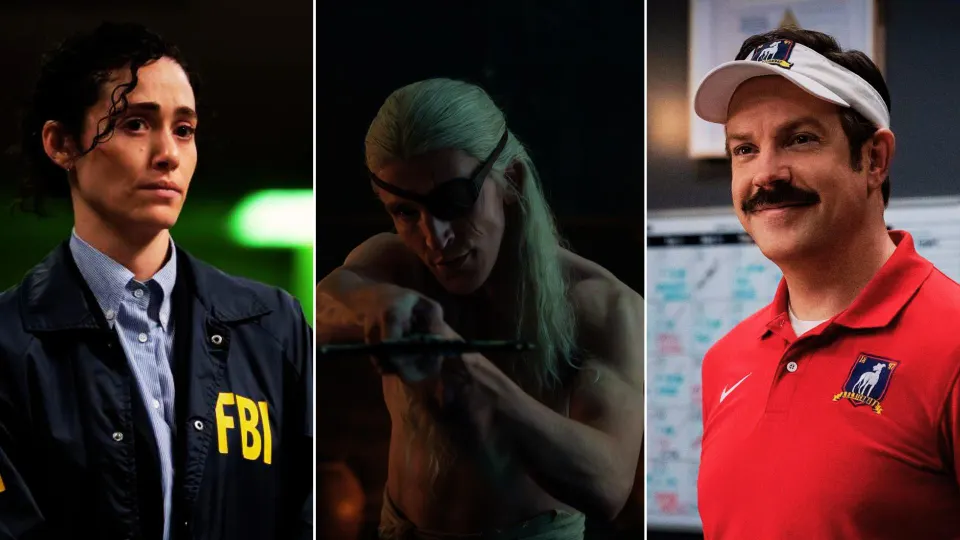 Left: Furious (Hulu) Center: House of the Dragon (HBO Max) Right: Ted Lasso (Apple TV)
