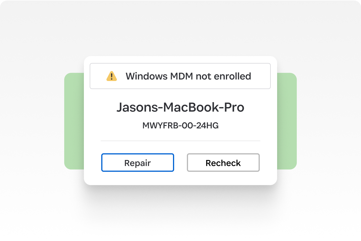 Eine Grafik, die zeigt, wie die Gerätevertrauensstellung ein Problem an einen Endbenutzer meldet. 