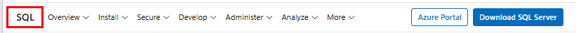 Screenshot der Menüoption „SQL-Dokumentation“ in der Kopfzeile