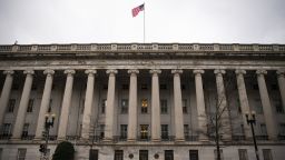 The US Treasury building in Washington, DC, US, on Monday, March 13, 2023. US authorities took extraordinary measures to shore up confidence in the financial system after the collapse of Silicon Valley Bank, introducing a new backstop for banks that Federal Reserve officials said was big enough to protect the entire nation's deposits.