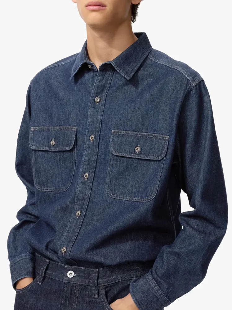 Image may contain Clothing Pants Shirt Jeans Long Sleeve Sleeve Coat and Jacket
