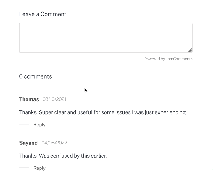 example comment form