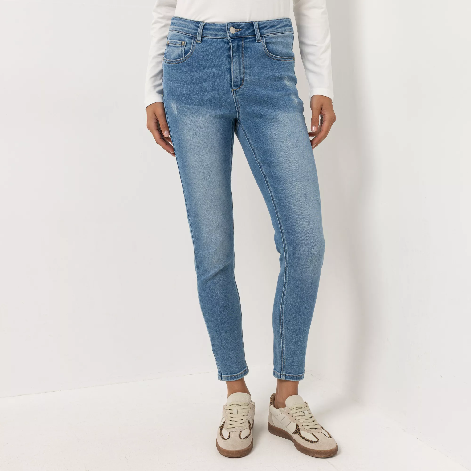 STEFFEN SCHRAUT Jeans, 5-Pocket-Style Used-Effekte knöchellang skinny fit