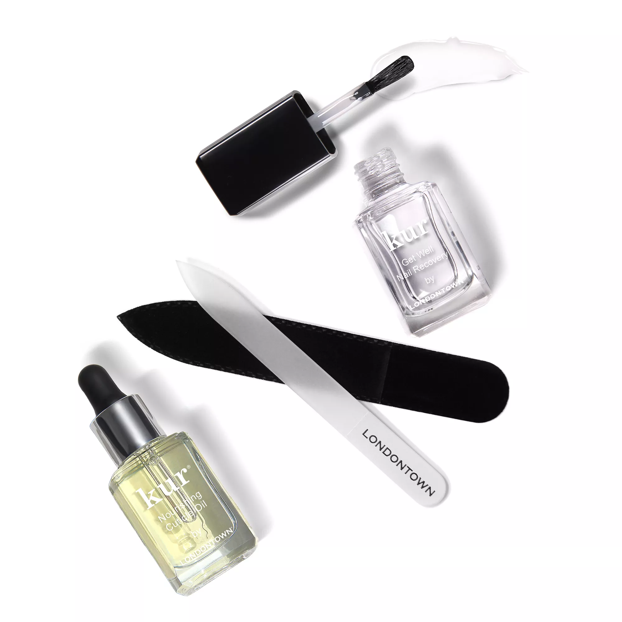 LONDONTOWN Nagelpflege-Set Nagelöl 12ml & Intensivkur 12ml & Glasfeile