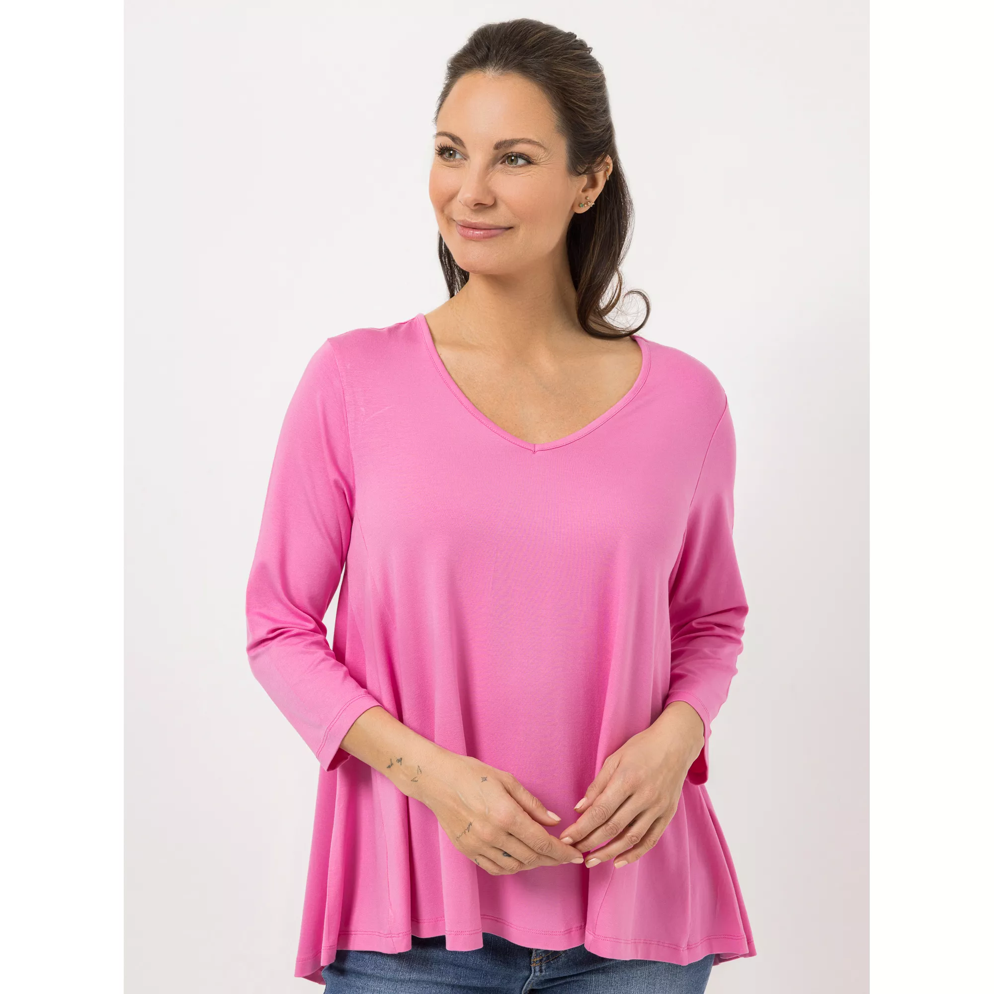 STEFFEN SCHRAUT Shirt 3/4-Arm V-Ausschnitt leger weit