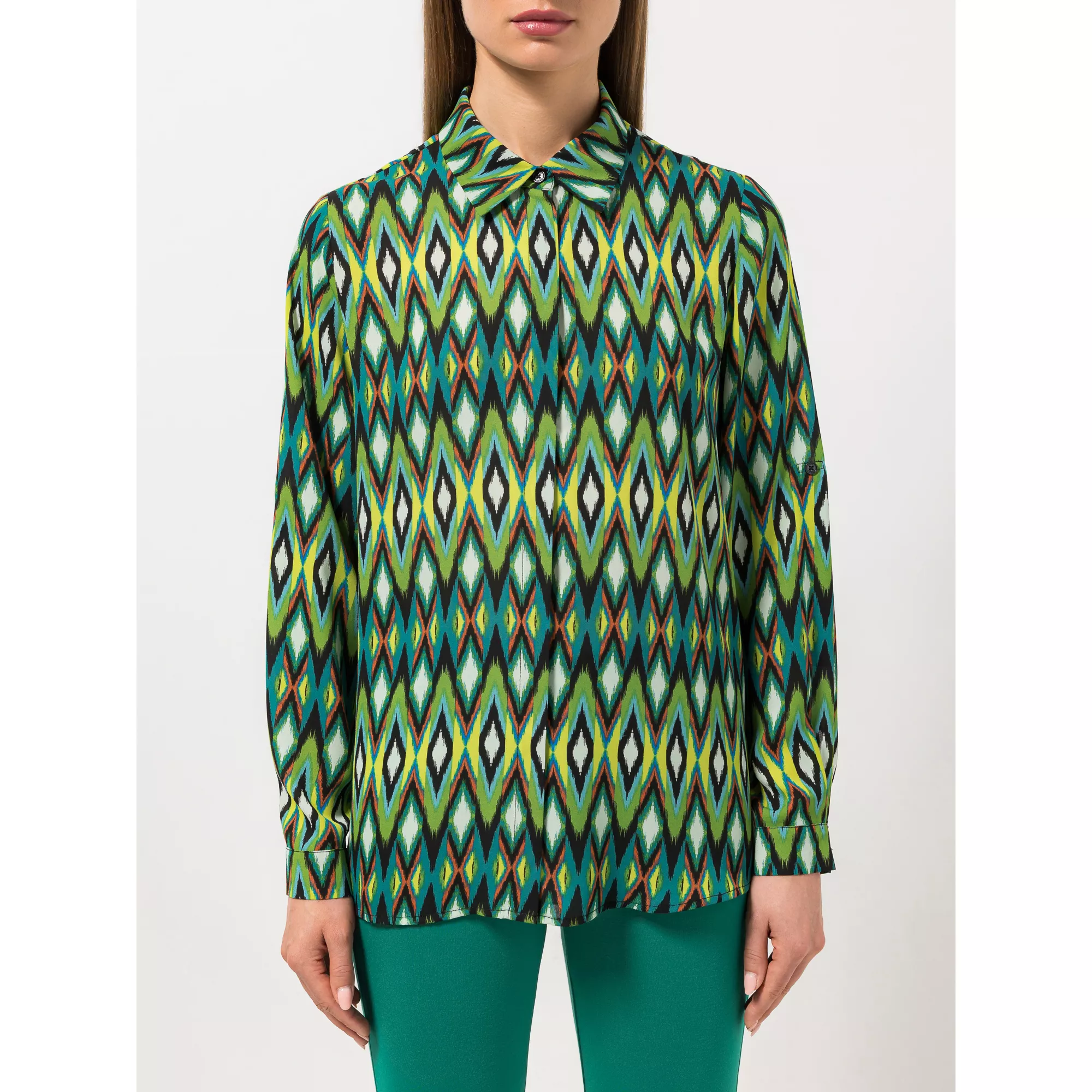 STEFFEN SCHRAUT Bluse Bali Blusenkragen verdeckte Knopfleiste leger weit