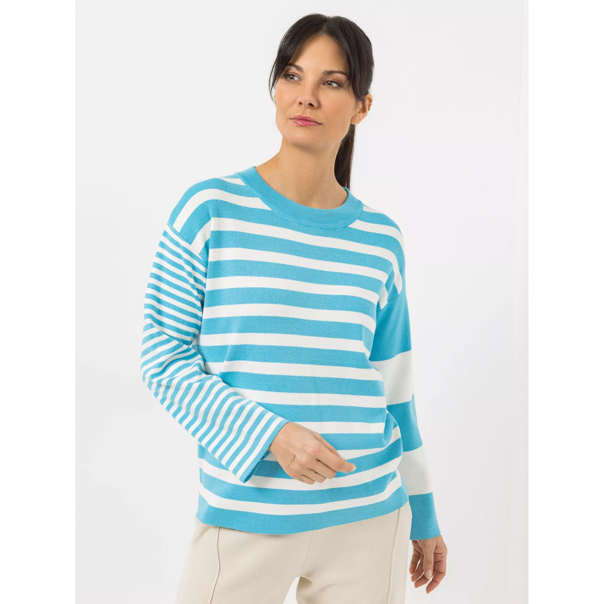 STEFFEN SCHRAUT Pullover weiter gerader Ärmel gestreift leger weit