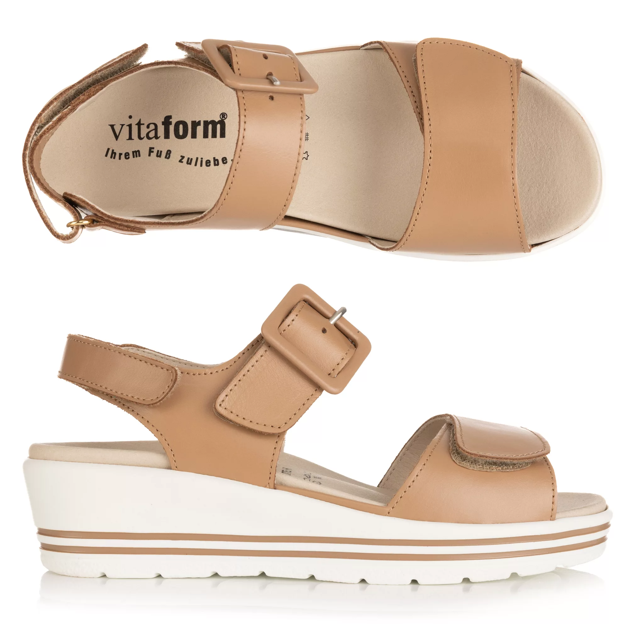 VITAFORM Damen-Sandalette Nappaleder verstellbarer Riemen Sohle Valeria