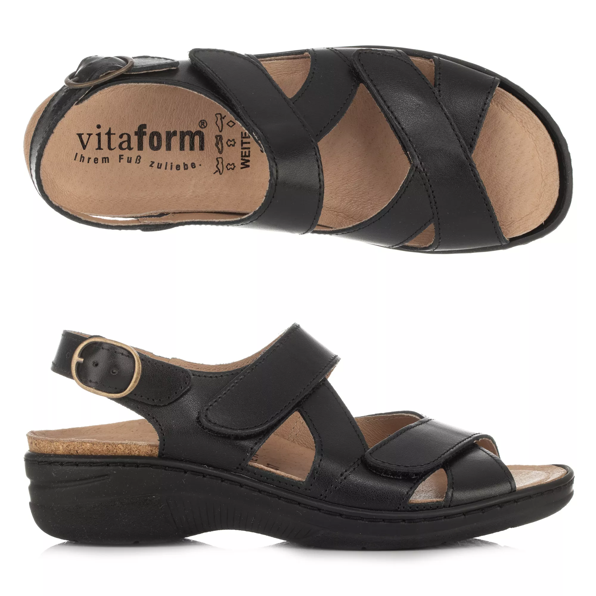 VITAFORM Sandalette echt Leder Klettverschlüsse Absatz ca. 3cm