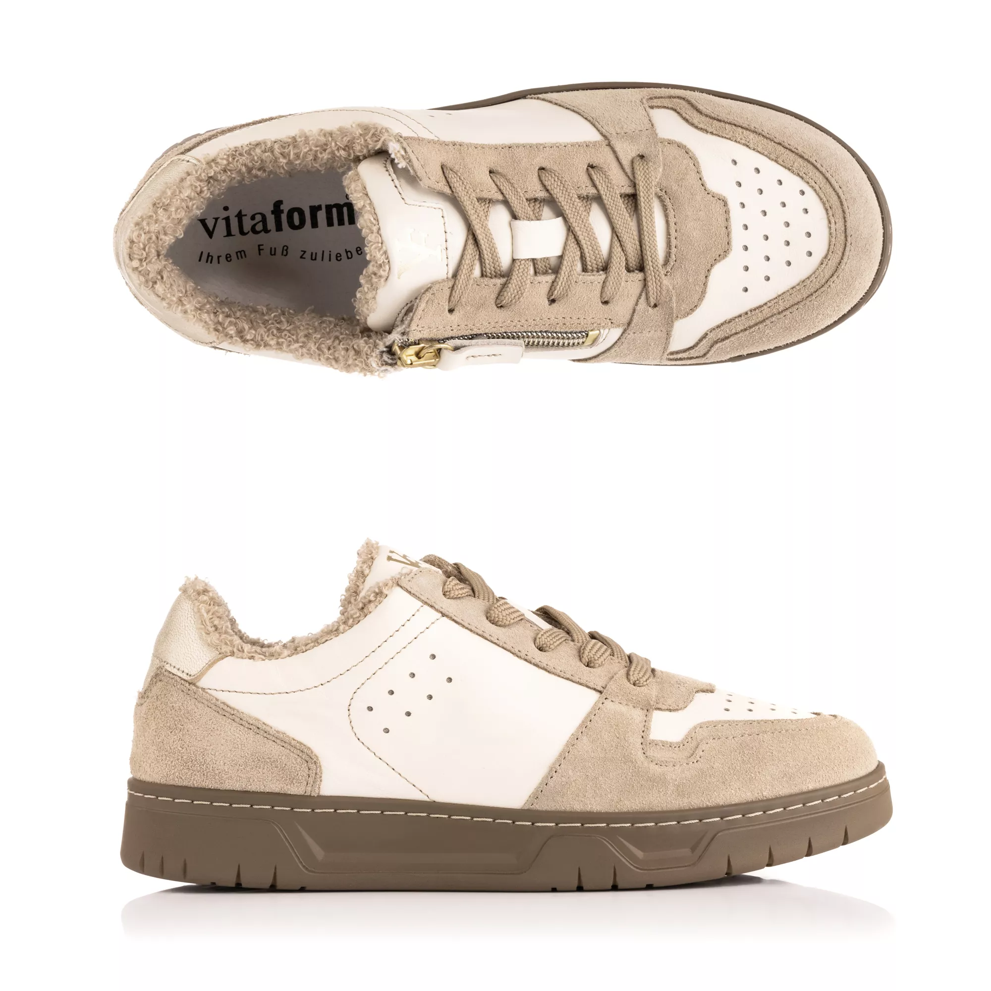 VITAFORM Damen-Sneaker echt Leder Teddyfell Sohle Marla