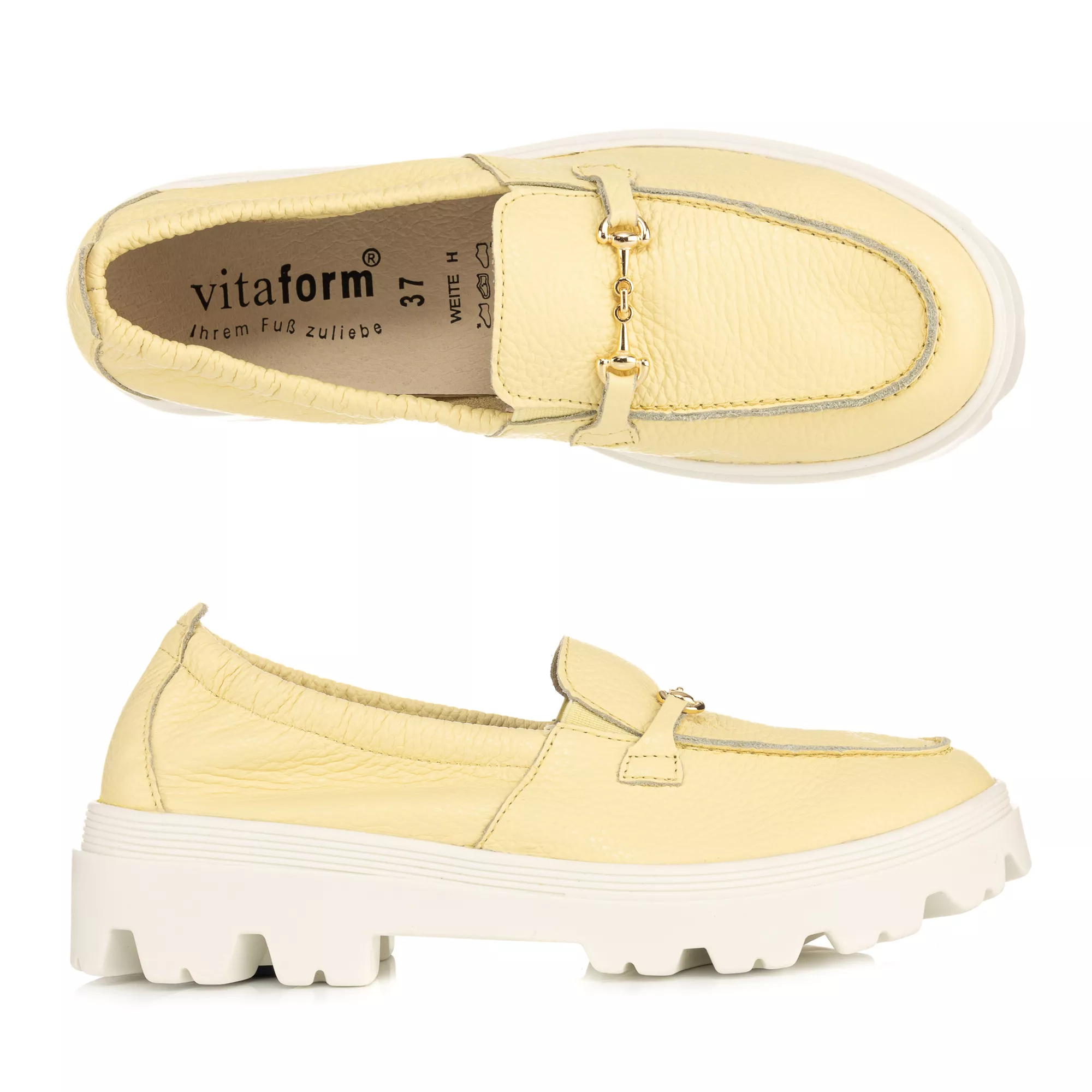 VITAFORM Damen-Slipper Nappaleder Metalltrense Sohle Finja