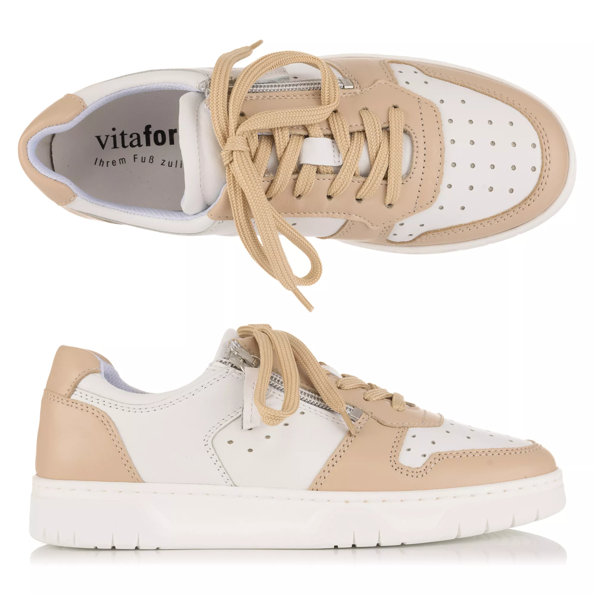 VITAFORM Damen- Sneaker Nappaleder Reißverschluss Sohle Marla