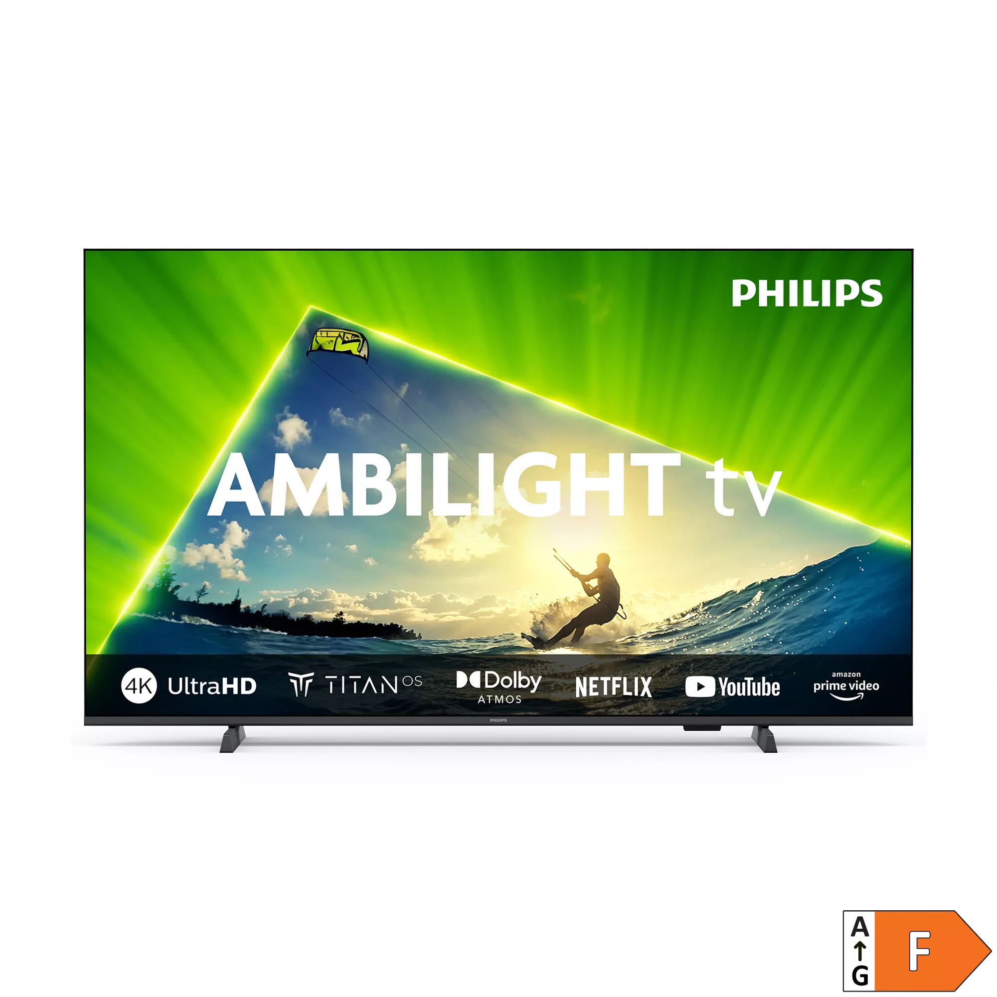 PHILIPS 43"/108cm QLED 4K Ultra HD Smart-TV Ambilight, EEK F Smart Home kompatibel, Energieeffizienzklasse F