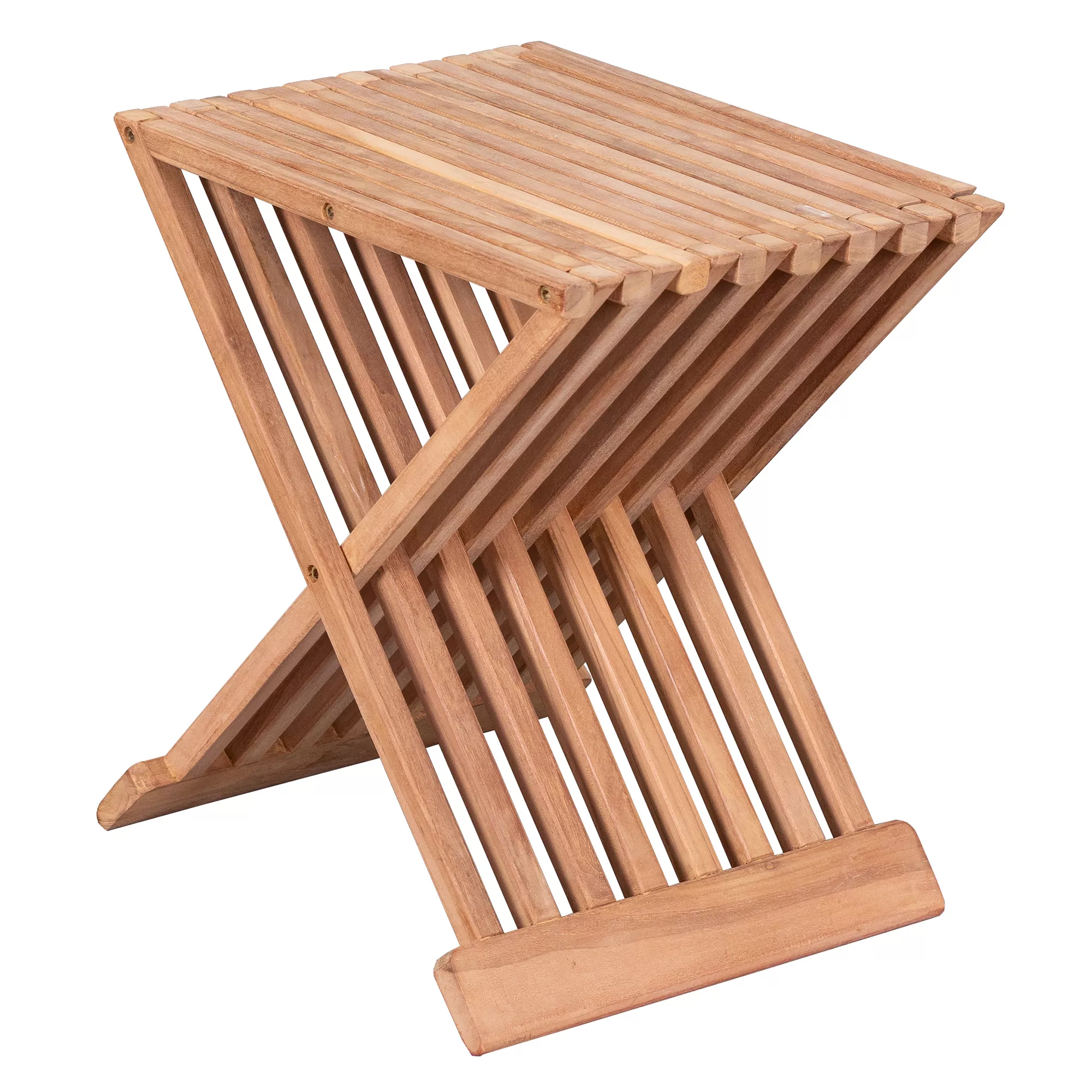 deVries Woodie Beistelltisch Teakholz klappbar ca. 41x33x45 cm