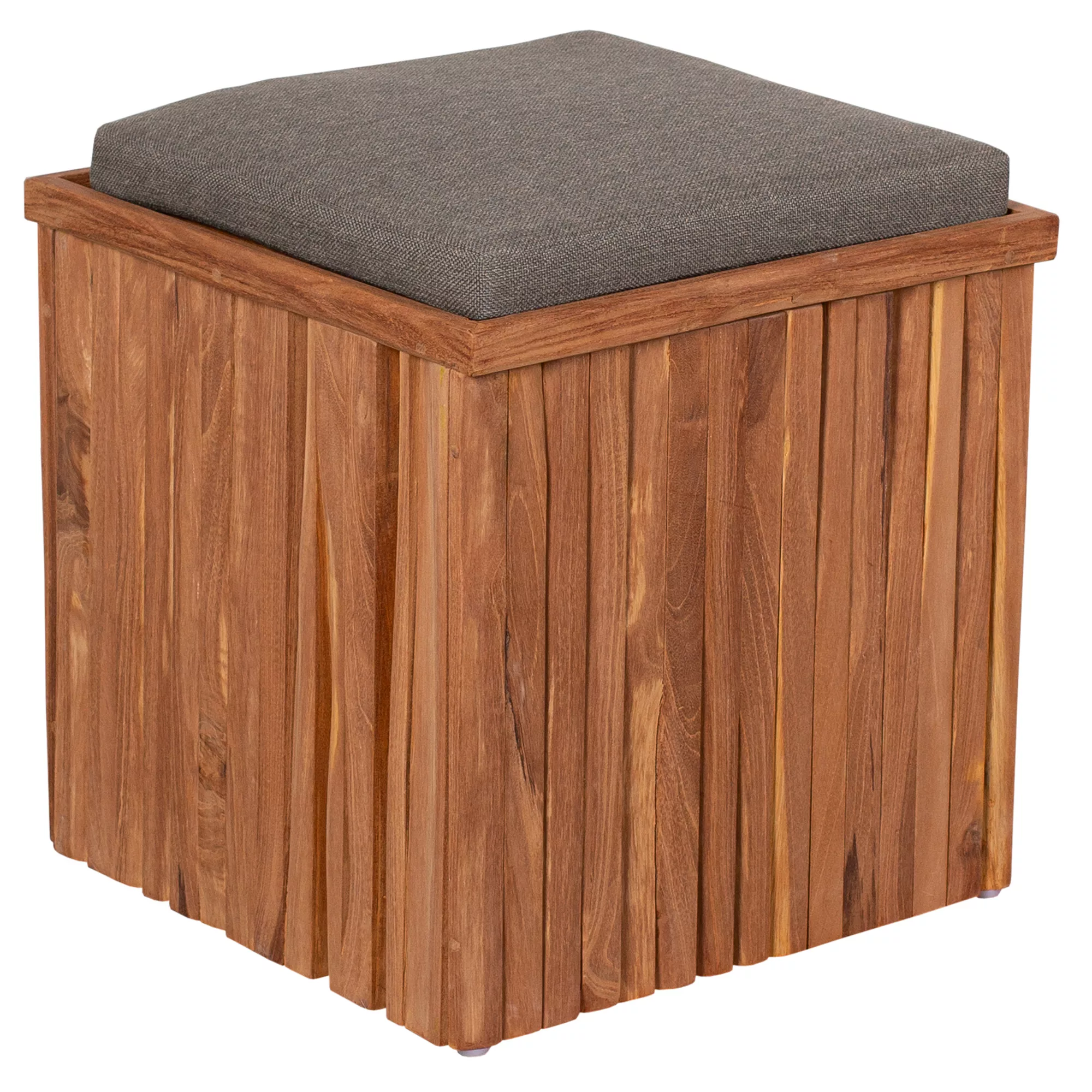 deVries Woodie Hocker mit Stauraum Teakholz inkl. Kissenauflage