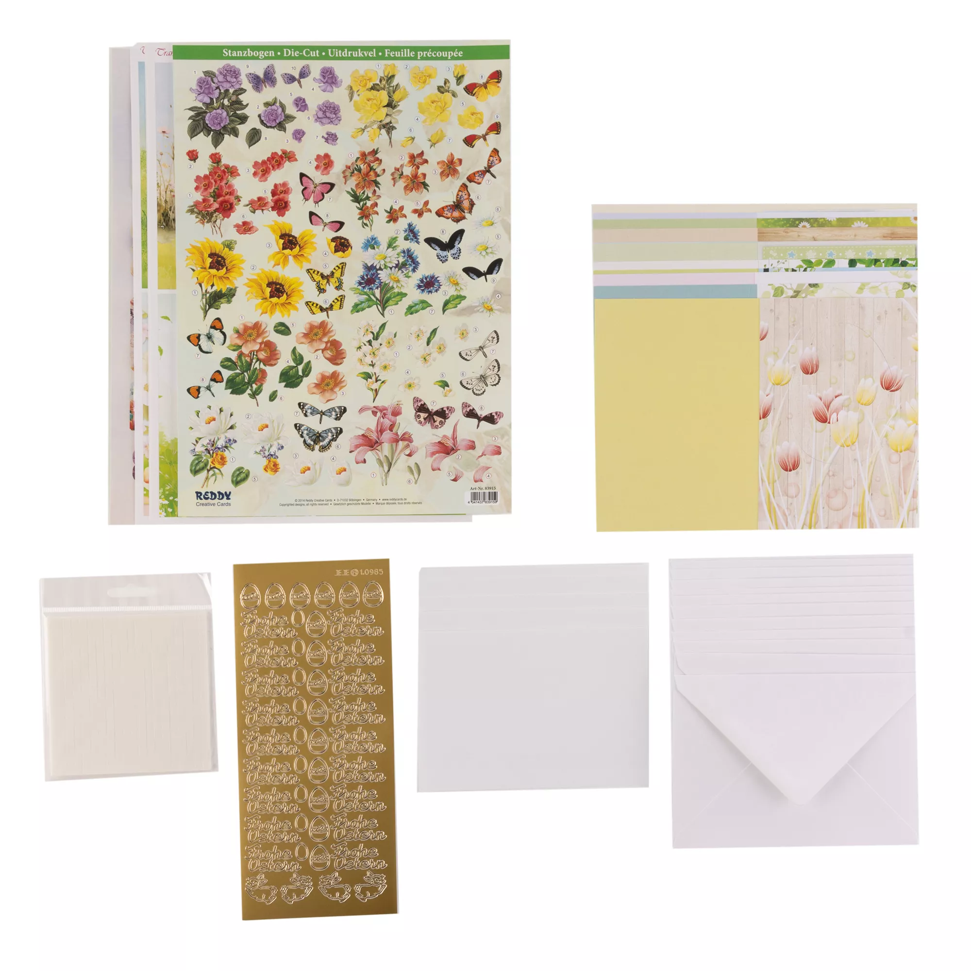 REDDY Grußkarten-Set Moreheads Frühling inkl. Stanzbogen 44tlg.