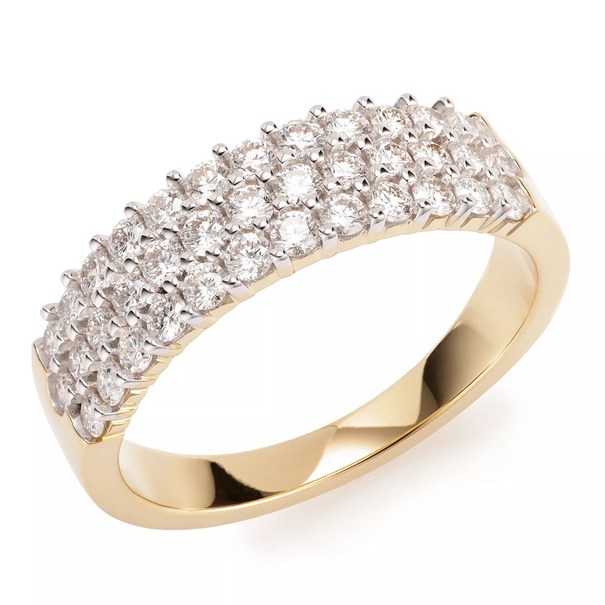 DIAMOUR Ring, 37 Brillanten zus. ca. 0,75ct feines Weiß/Lupenrein Gold 585