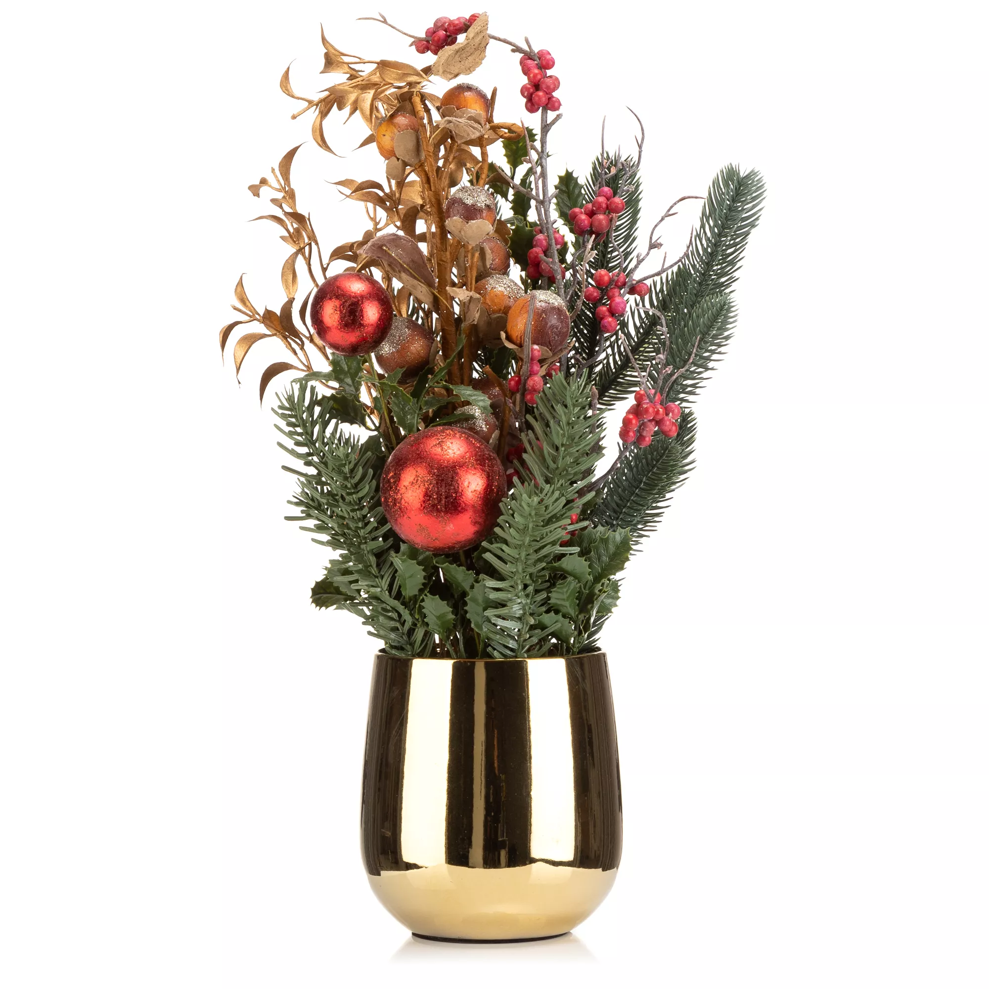 ABELLA Flora künstl. Arrangement Zweige & Kugeldeko Keramik-Gefäß Höhe 49cm