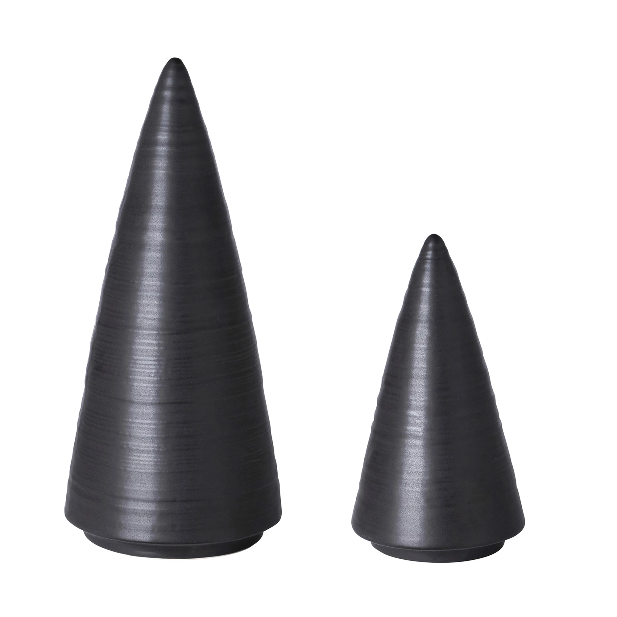 FINK 2 Dekobäume MANDY Porzellan Streifenstruktur Höhe 18,5cm & 25,4cm