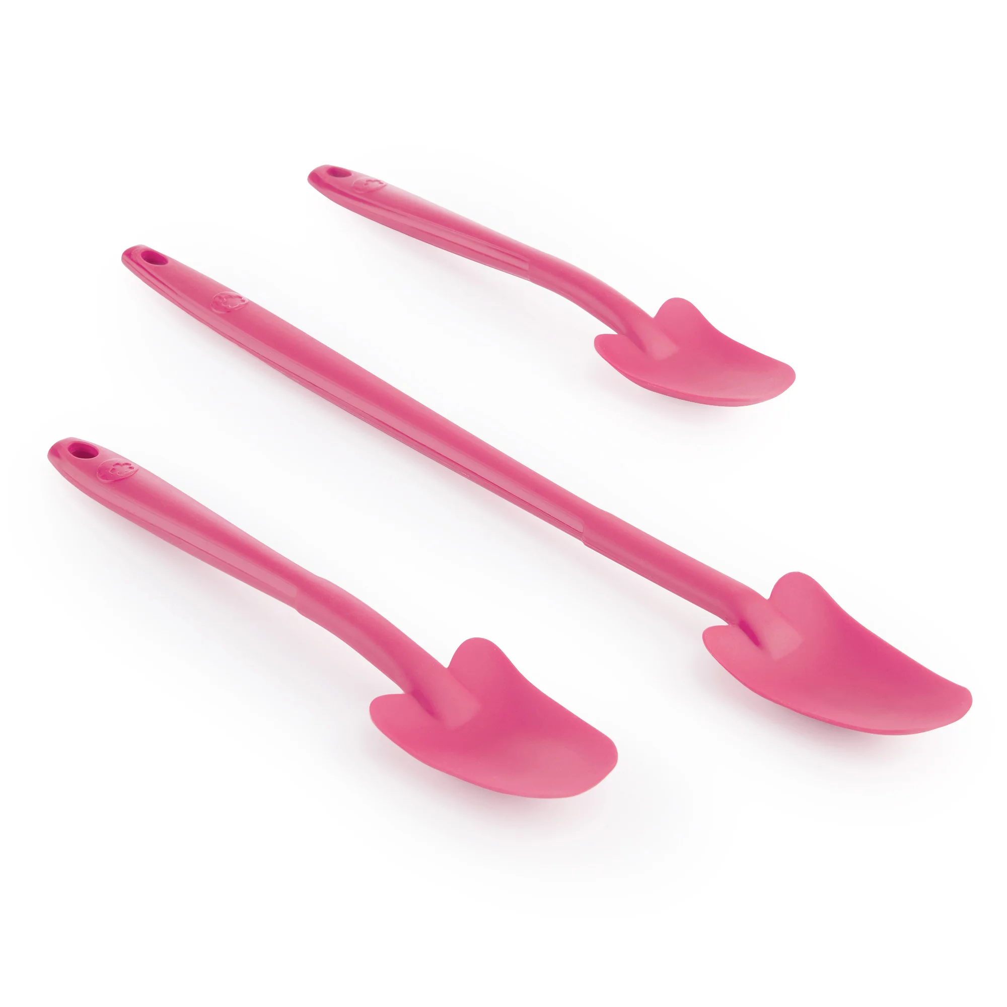 KOCHBLUME® Silikon Restelöffel 2x S & 1x L Löffel mit Edelstahlkern spülmaschinenfest