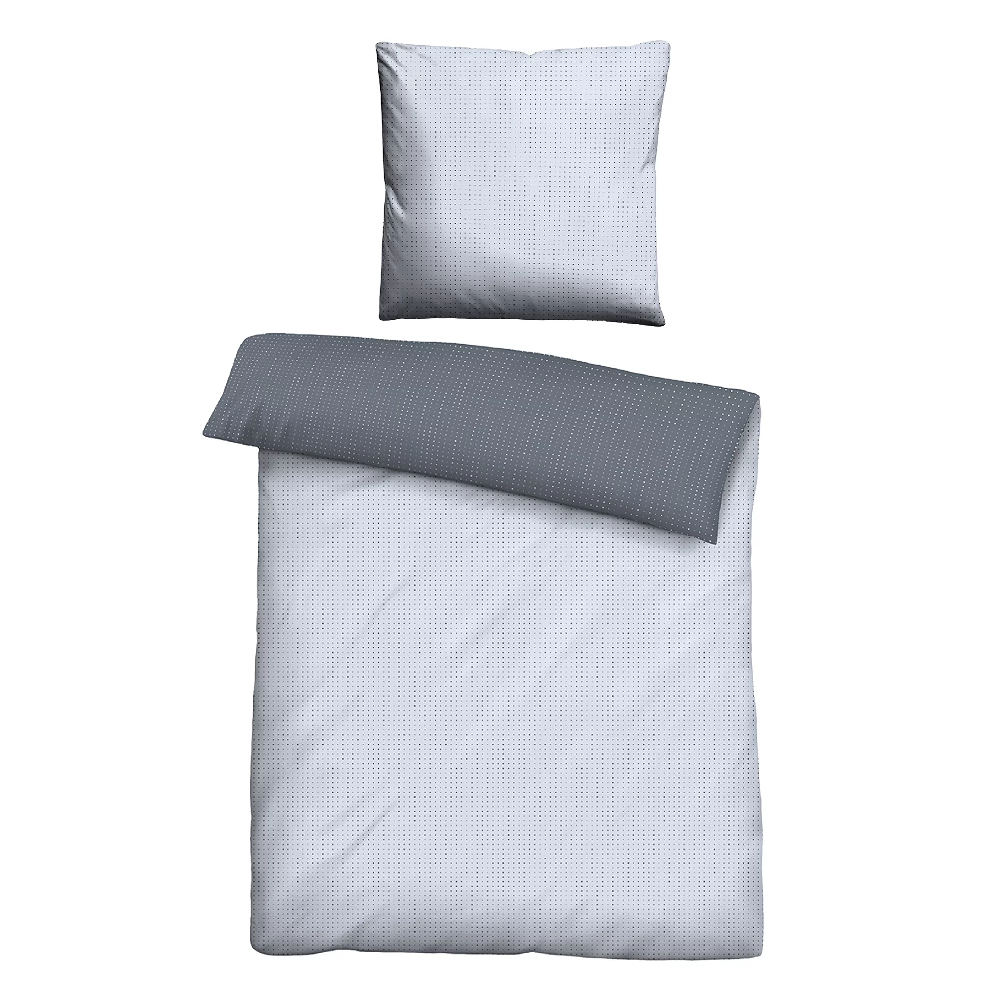 biberna® Wendebettwäsche Punkte Mako-Satin Einzelbett