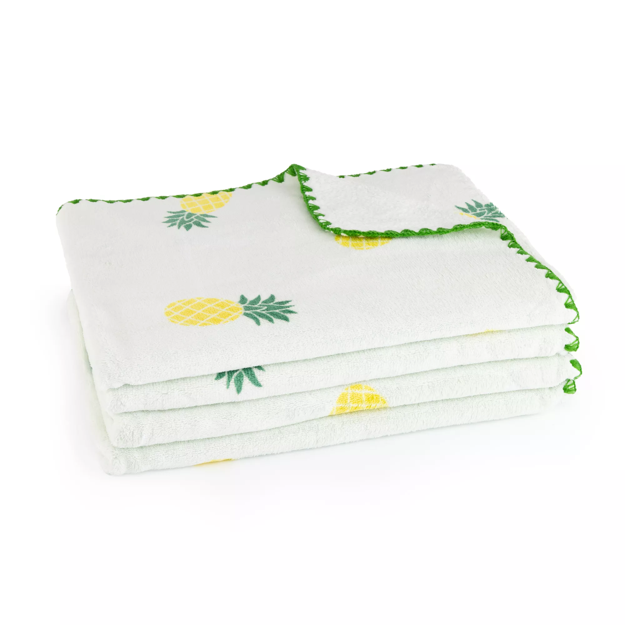 BADIZIO Softdry 4 Handtücher Früchte weich & saugstark Kettelnaht, 50x100cm