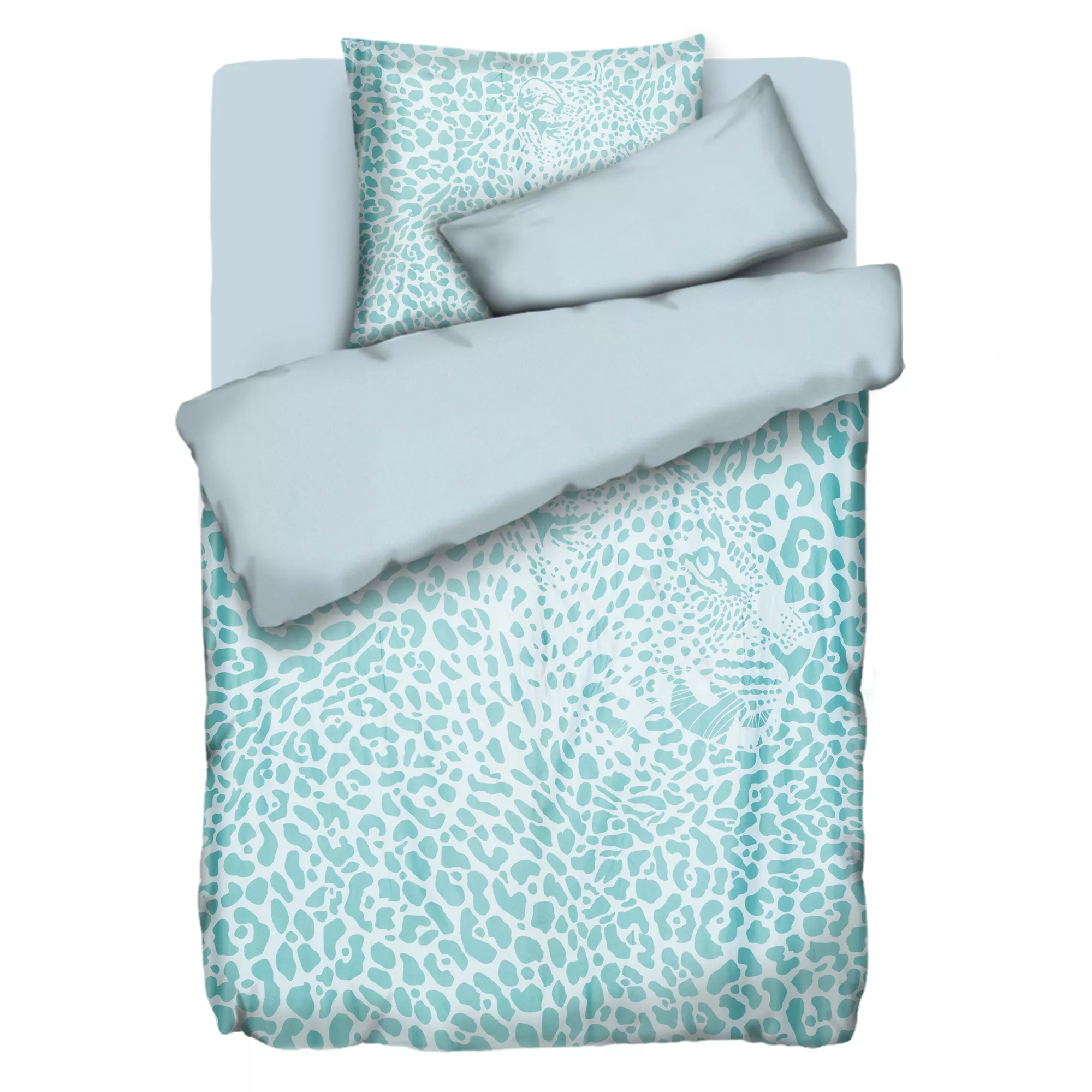 WINTERENGEL Wendebettwäsche versteckter Leo Mikrofaser Flanell Einzelbett, 4tlg.