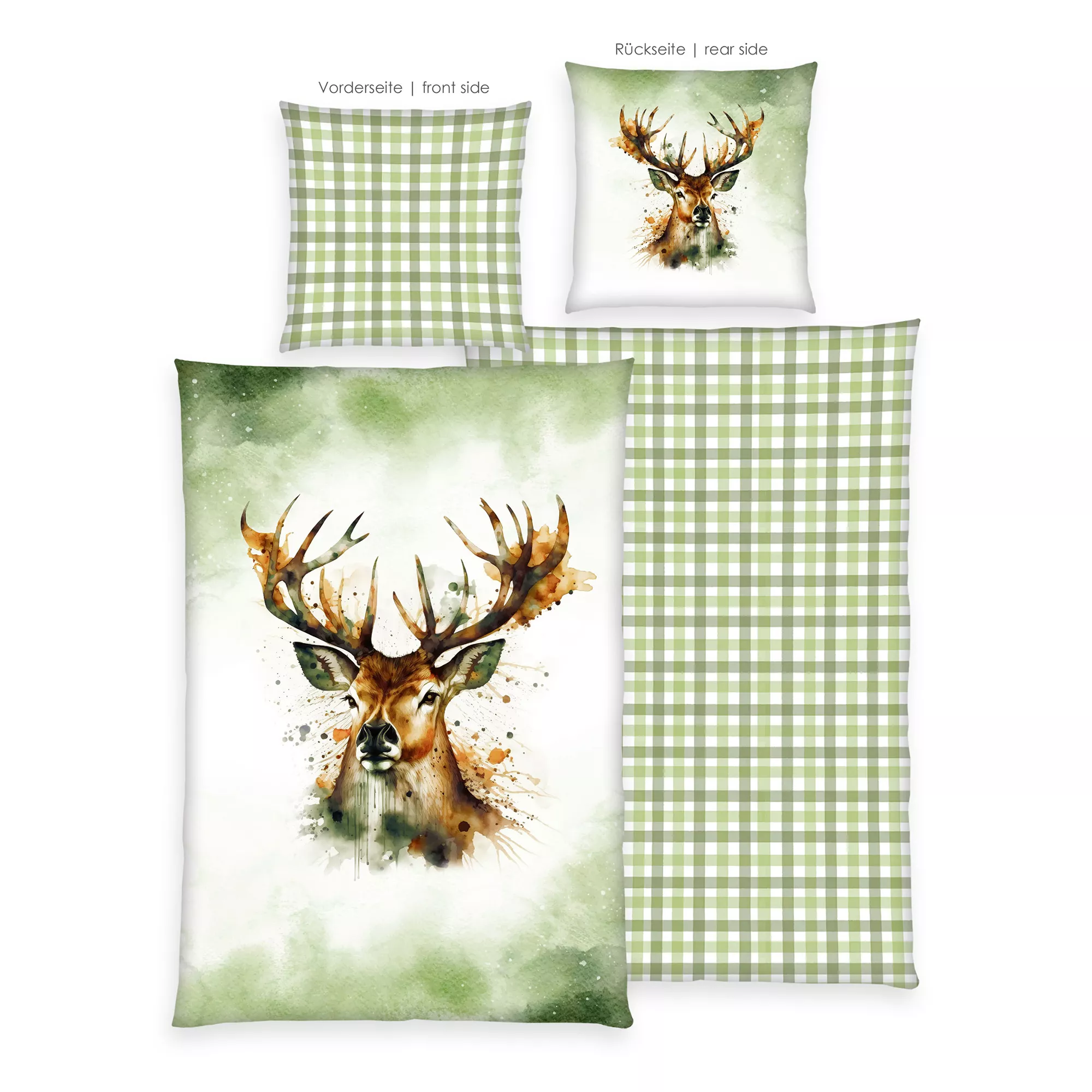 home® Edition by HERDING Bettwäsche Hirsch Baumwoll Renforcé Einzelbett, 2tlg.