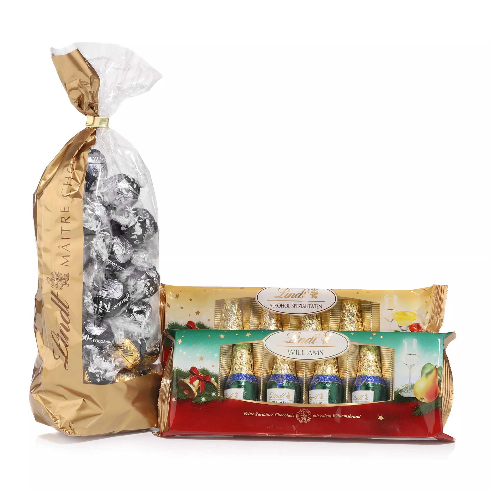 LINDT Lindor und Alkohol Fläschchen 4 Sorten Inhalt 786g