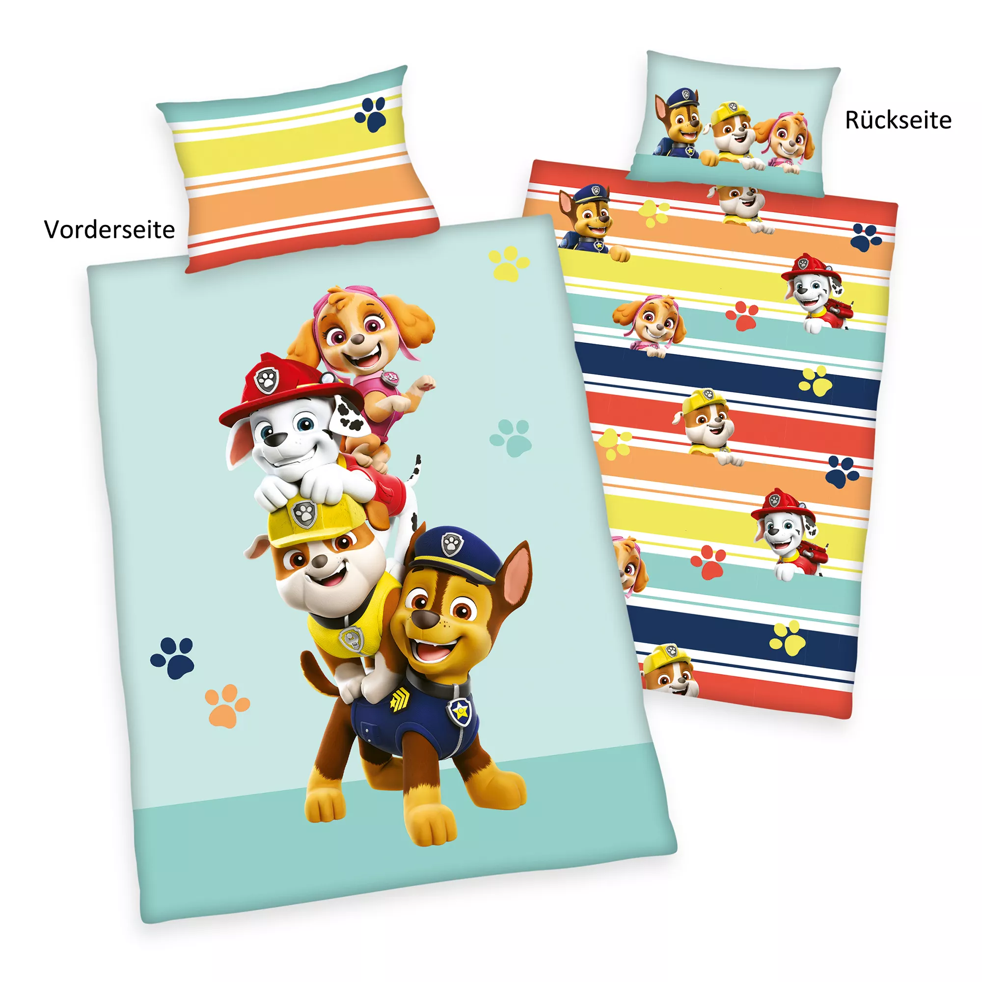 PAW PATROL™ Wendebettwäsche PAW PATROL™-Hunde Baumwoll Flanell Einzelbett, 2tlg.
