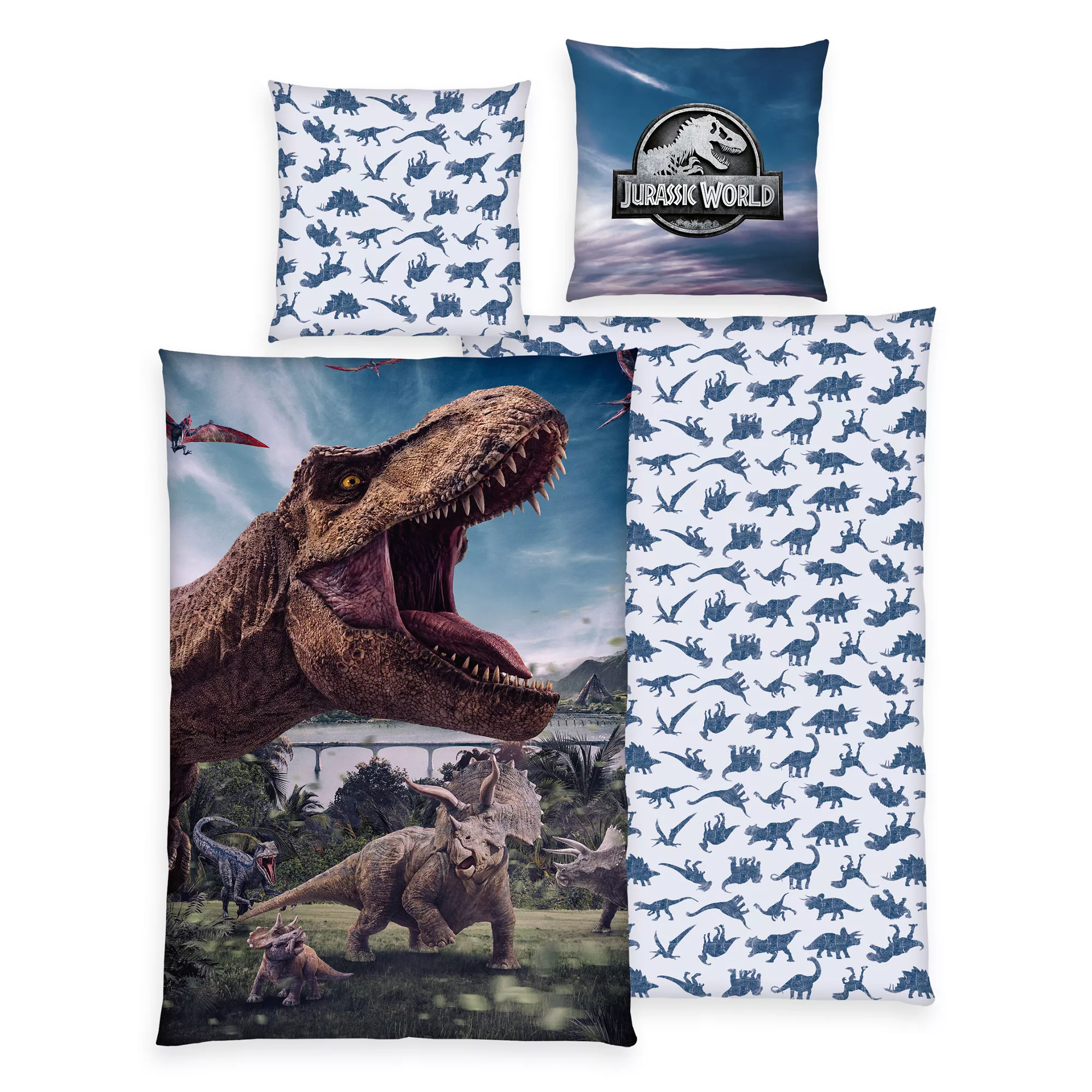 JURASSIC WORLD Wendebettwäsche Dinosaurier Adventure Baumwoll Renforcé Einzelbett, 2tlg.