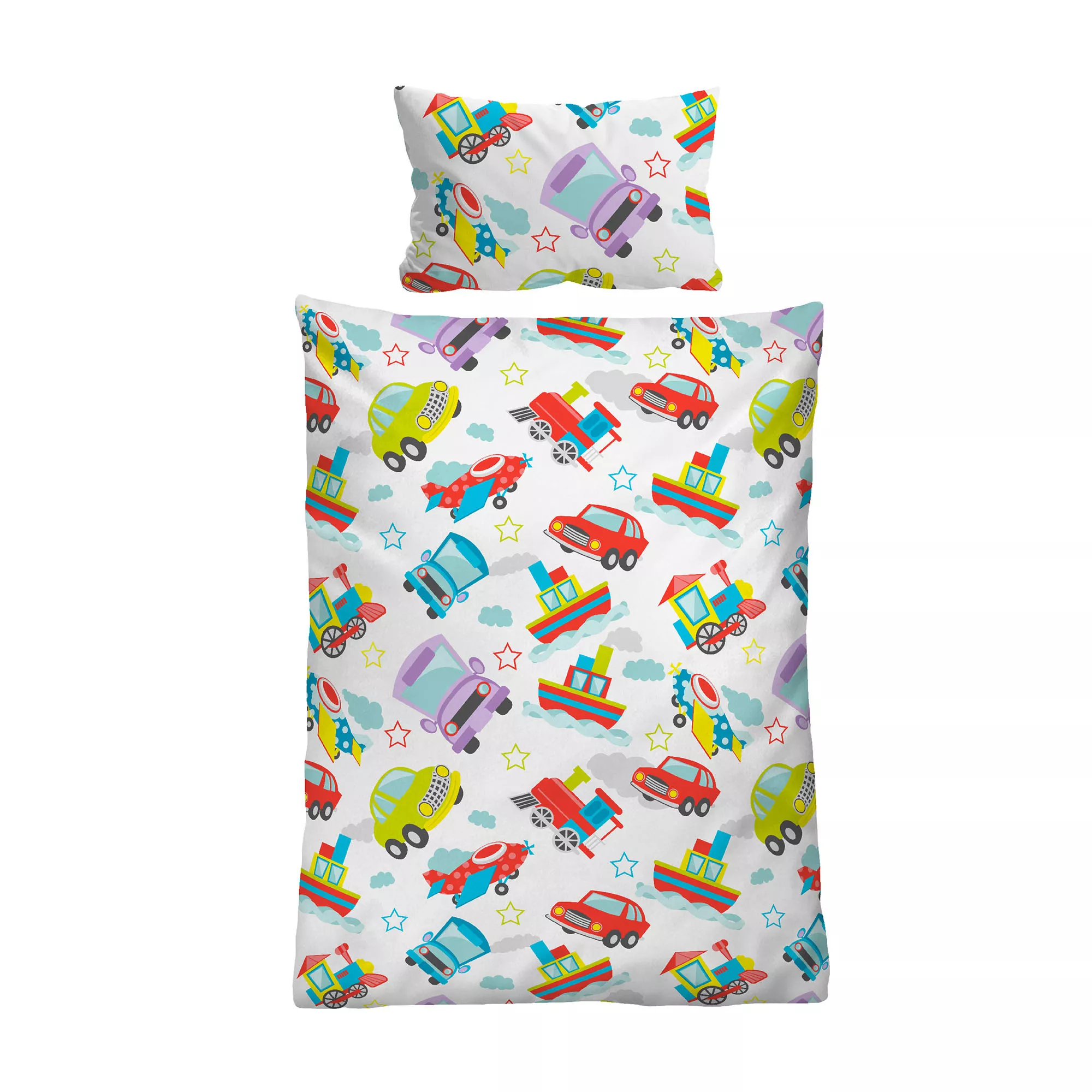 biberna® Bettwäsche Fahrzeuge Baumwoll Linon Einzelbett, 2tlg.