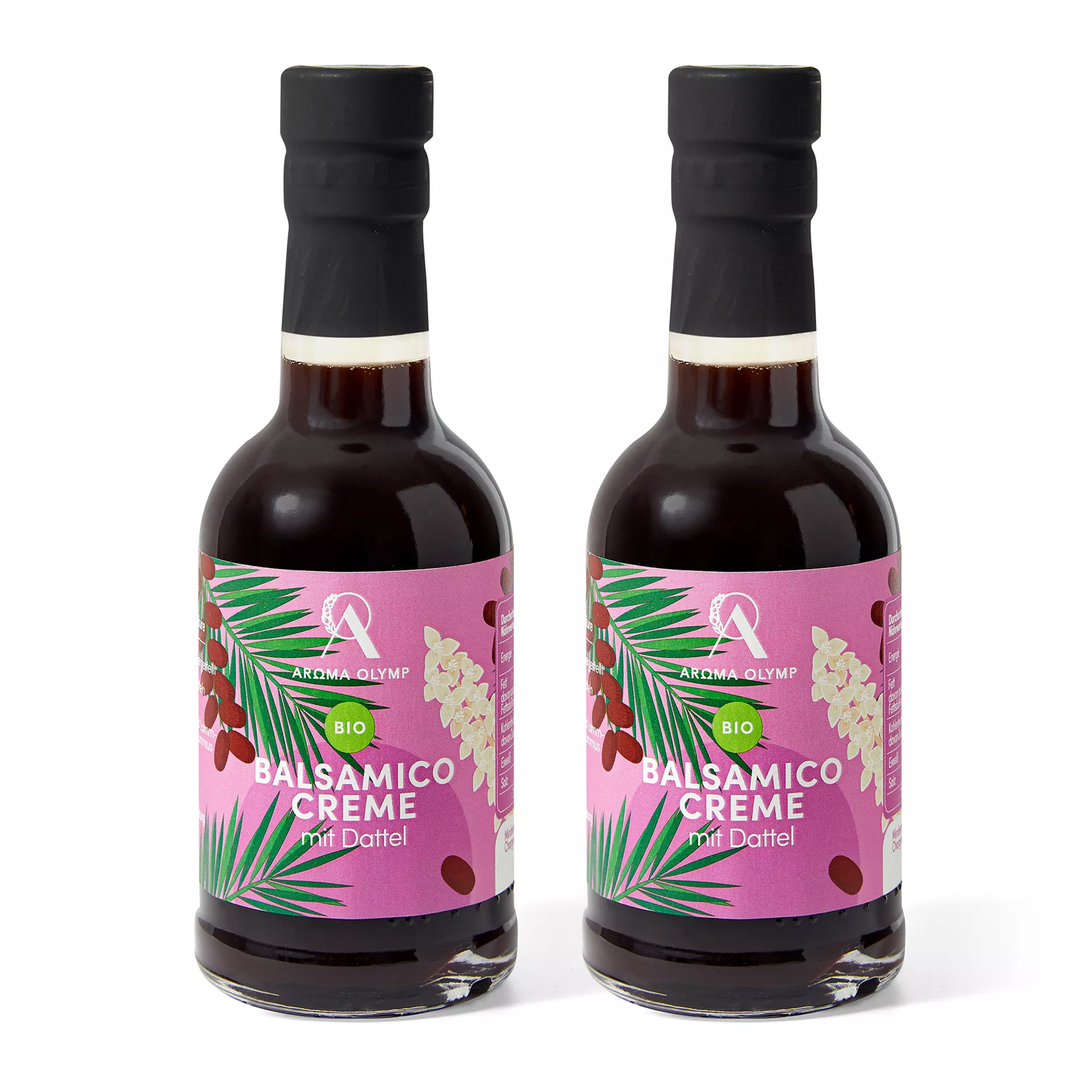 AROMA OLYMP Bio Balsamico Creme mit Dattel exklusiv bei QVC Inhalt 2x200ml