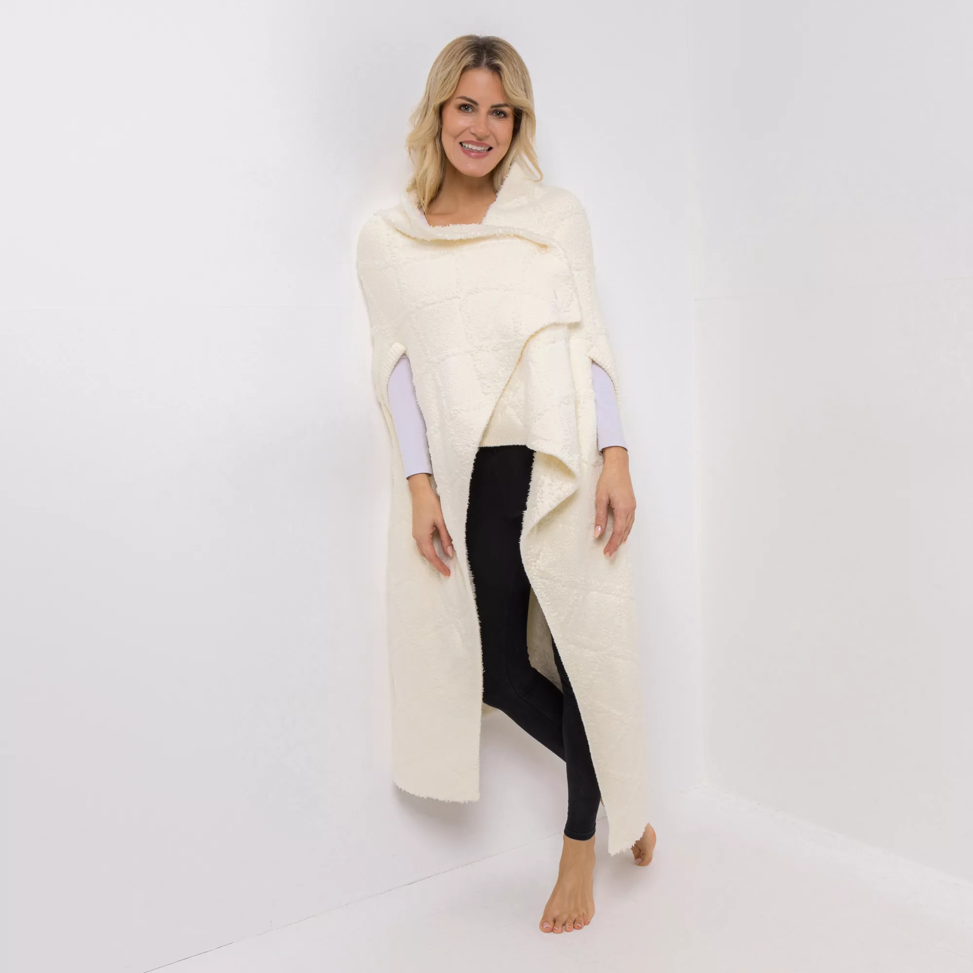 COZEE HOME tragbare Kuscheldecke mit Schließe MF Fluffy Bouclé Einheitsgröße