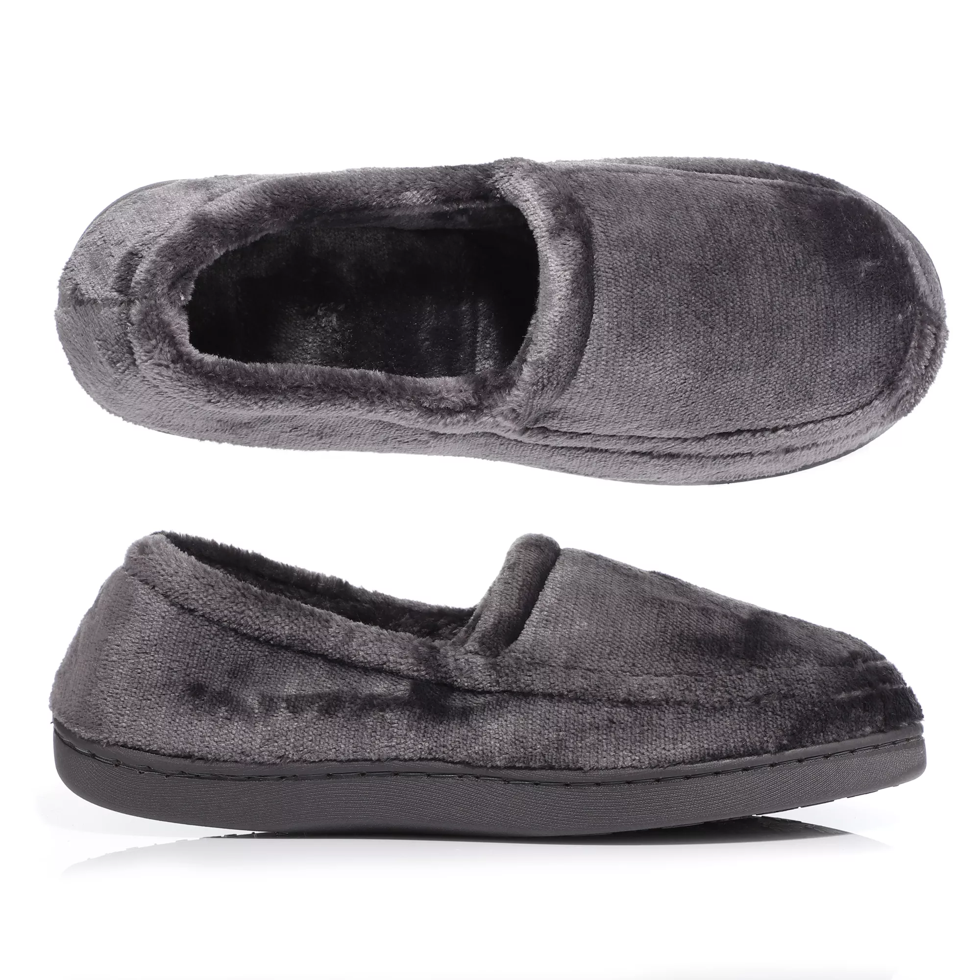 MONT CHALET Damen-Hausschuh geschlossene Form Mikrofaser Chinchilla weich gepolstert