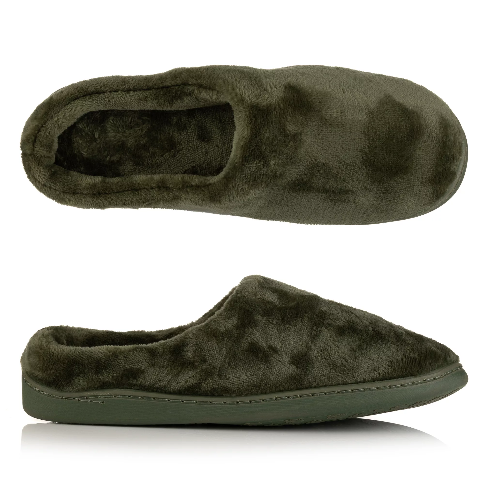 MONT CHALET Herren-Hausschuh uni Mikrofaser Chinchilla weich gepolstert