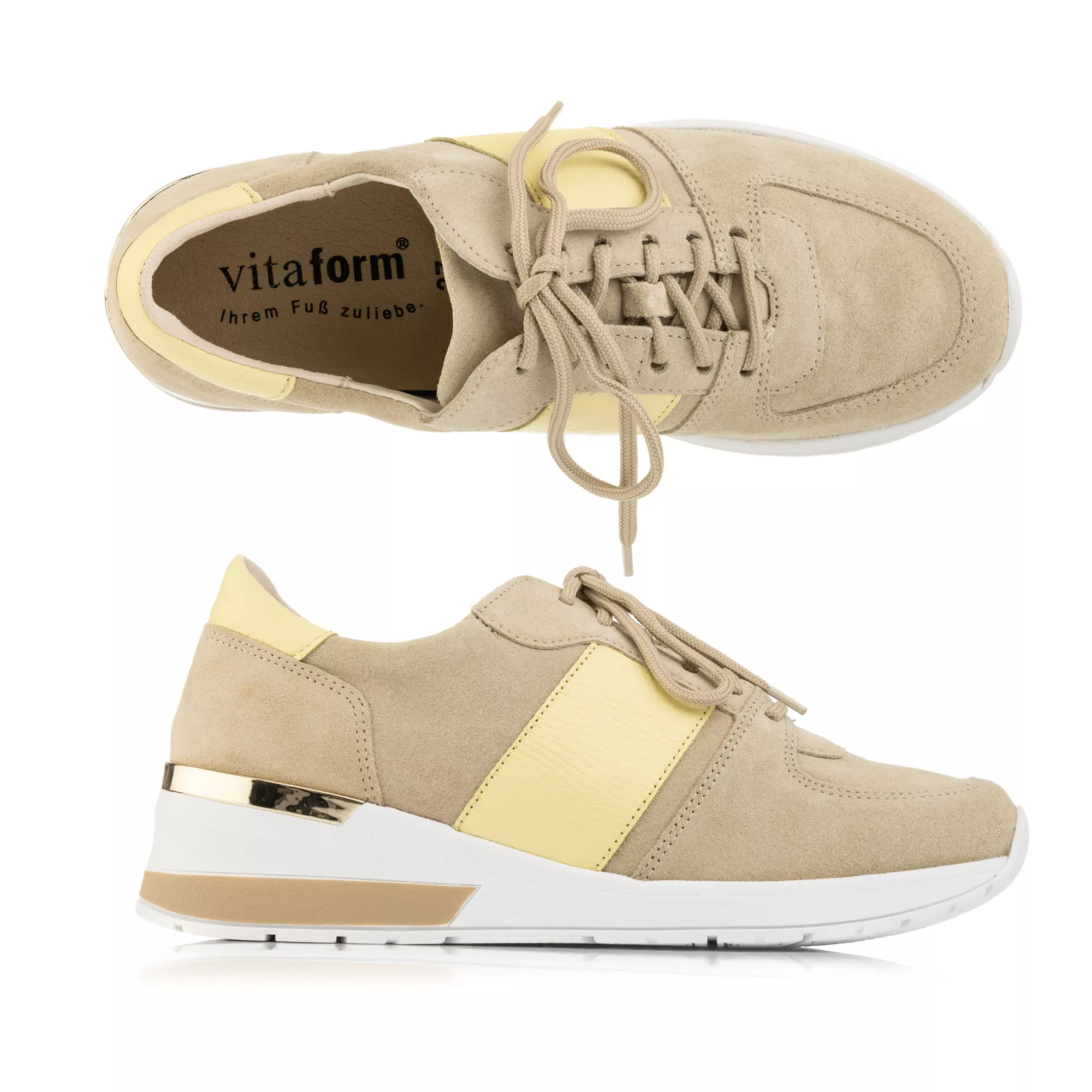 B-Ware VITAFORM Damen- Sneaker Verlours/ Nappa Streifen